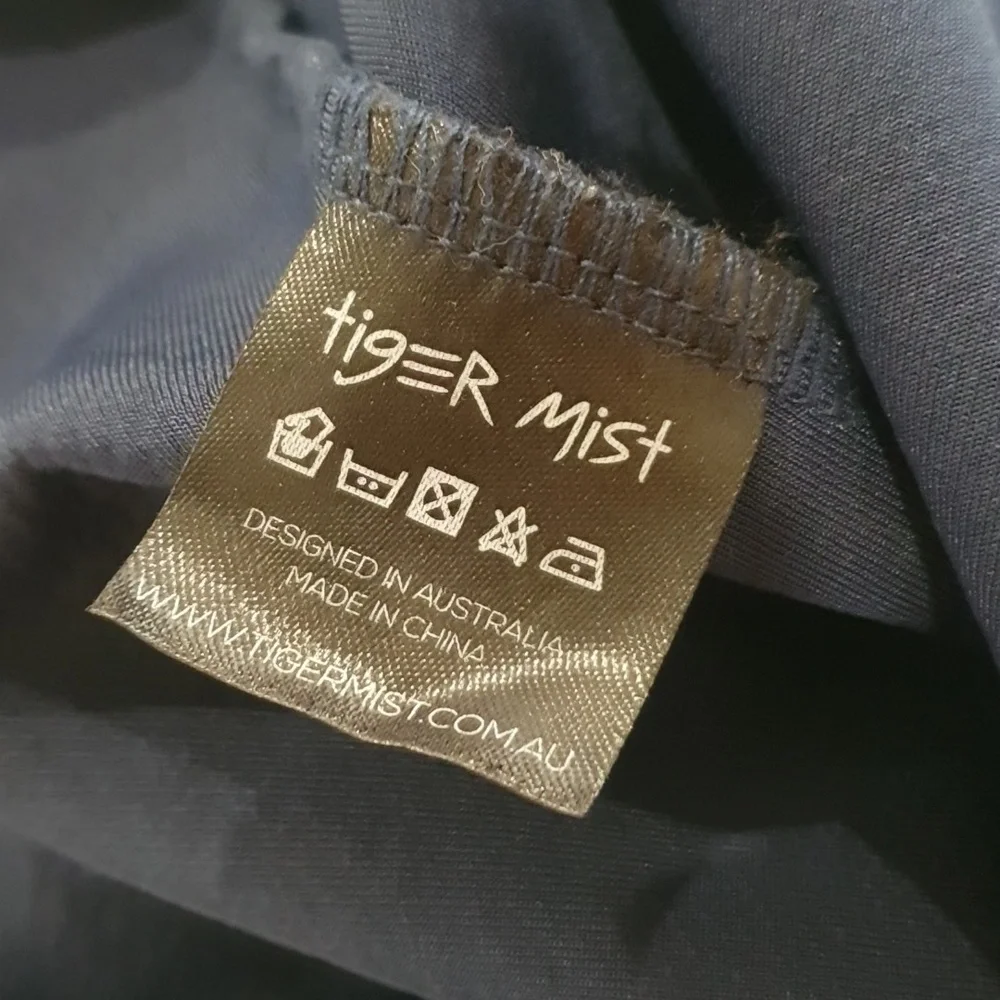 Tiger Mist Size M Navy Blue High Neck Sleeveless Dress Size 12 approx - Picture 7 of 8